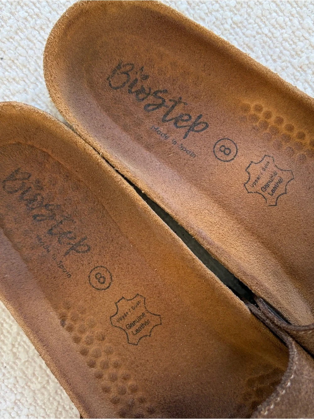 Biostep Brown Suede Slide Sandals